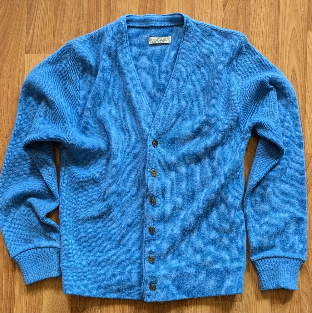 Mr. Rodgers style Acrylic Orlon Blue Cardigan